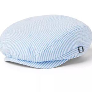 Janie and Jack 100049182 Boy Light Blue Stripe Seersucker Newsboy Cap